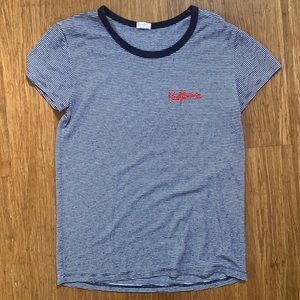 John Galt Striped Embroidered California T-shirt